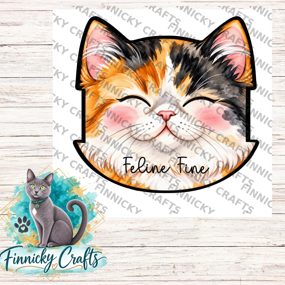 Calico Cat Head Hair Tie Holder, Personalizable, PNG, Sublimation Design, Digital Design
