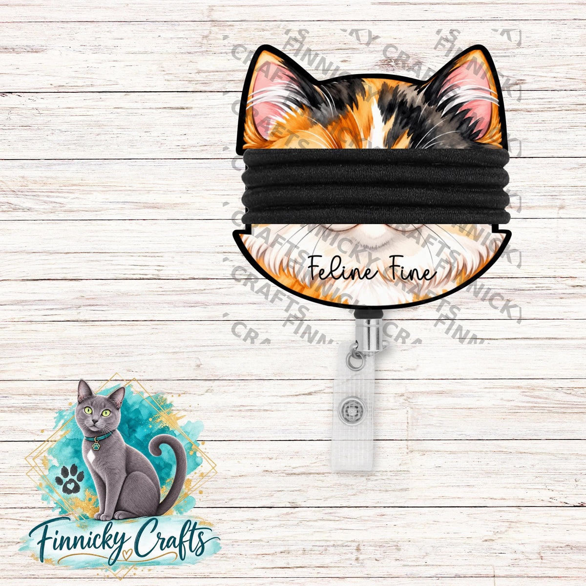 Calico Cat Head Hair Tie Holder, Personalizable, PNG, Sublimation Design, Digital Design