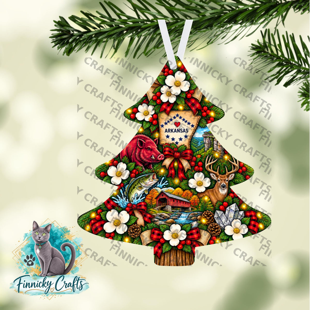 Arkansas State Shape, Christmas Tree, Sublimation, PNG, Digital Download, Door Hanger, Ornament, Earrings, T-shirt