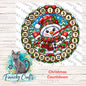 Round Snowman Sign, Christmas Countdown, PNG (Digital Download)