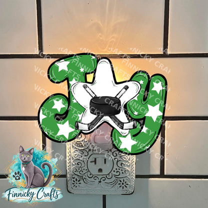 Joy Hockey Star Design,Earrings, Night Light, Ornament, DTF, Sign, Decor (Digital Download)