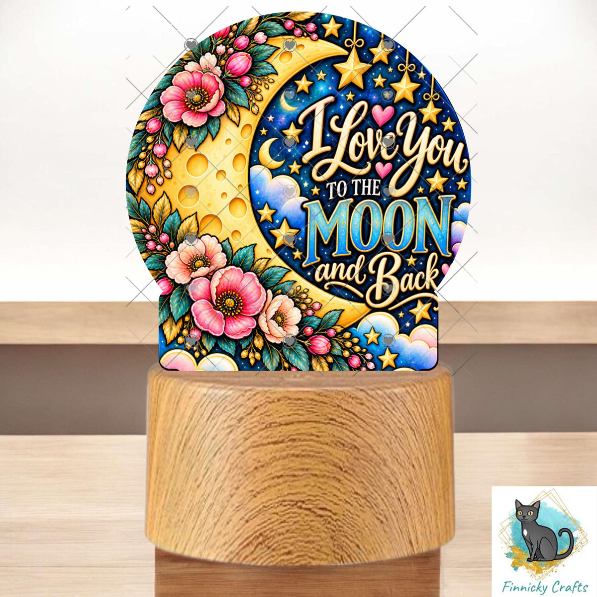 I Love You to the Moon and Back Light Base, PNG, Sublimation Design, Digital Download