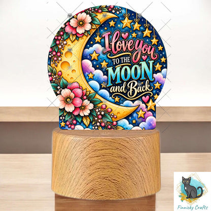 I Love You to the Moon and Back Light Base, PNG, Sublimation Design, Digital Download