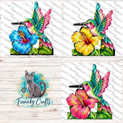 Hummingbird and Hibiscus Light Base, Sublimation, Sublimation, Digital, PNG, Design