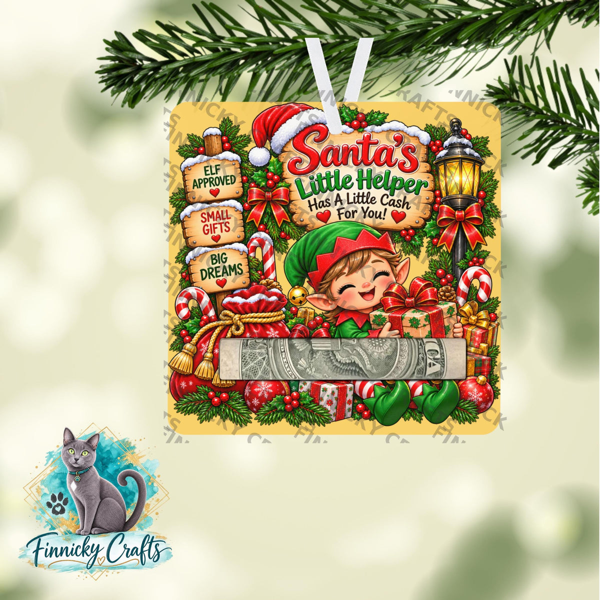 Santa’s Elf Money Holder - Sublimation Digital File - Gift, ornament, decoration
