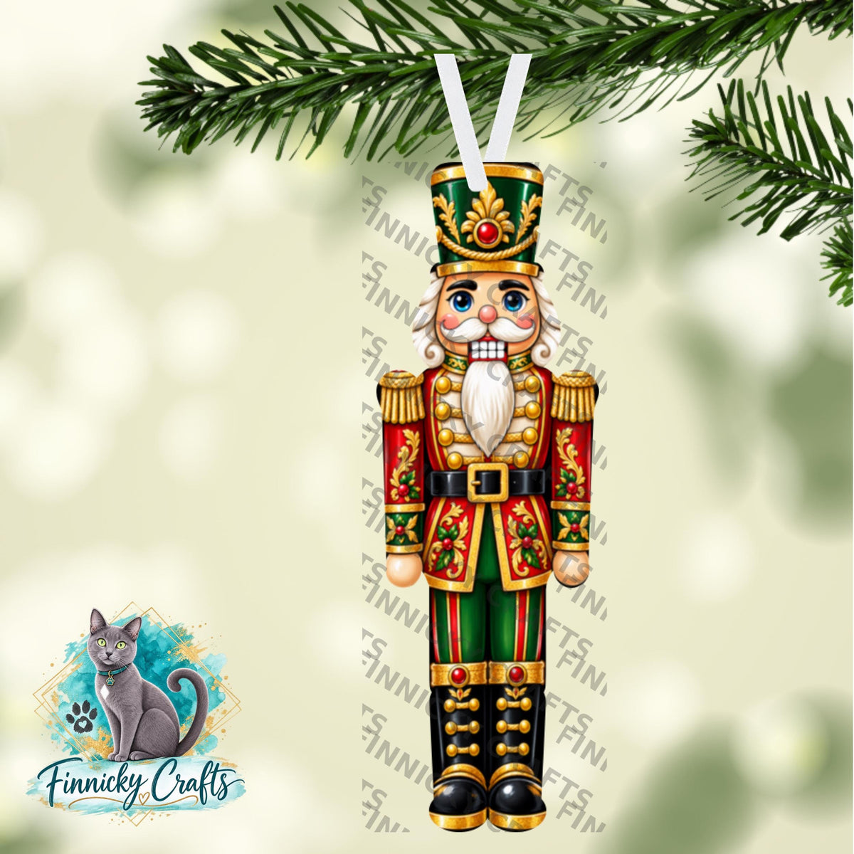 Christmas Nutcracker Ornament, Door Hanger, Earrings, Sublimation Design (PNG Download)