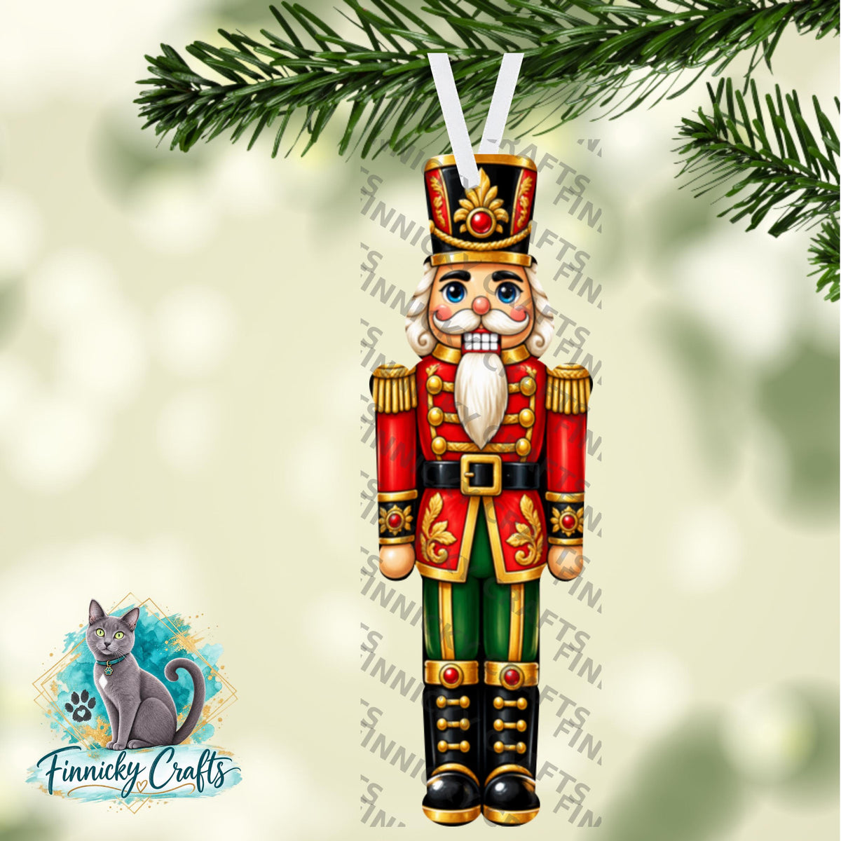 Christmas Nutcracker Ornament, Door Hanger, Earrings, Sublimation Design (PNG Download)